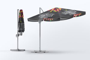 Rectangular Outdoor Umbrella Mock-Up
