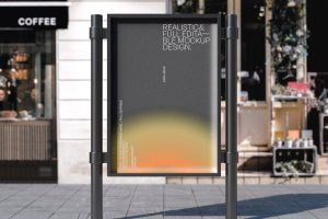 Rectangular Poster Outdoors Mockup