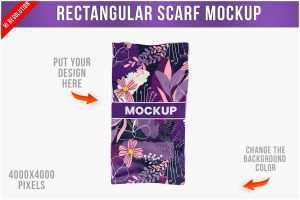 Rectangular Scarf Mockup – Top View