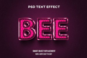 Red bee metal text effect