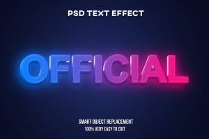 Red blue gradient neon glow text effect
