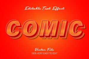 red comic text style effect