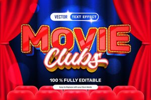 Red Movie Duo Vector Text Effect