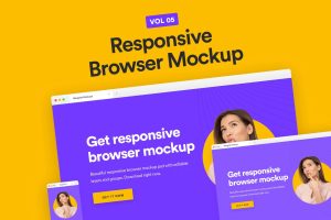 Responsive Website Browser Mockup Vol 05