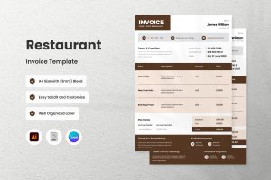 Restaurant Invoice Template V3