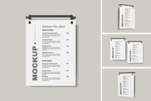 Restaurant Menu Board Mockup