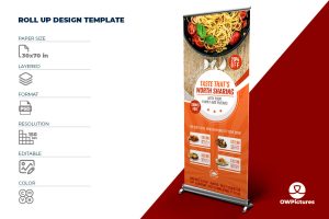 Restaurant Rollup Signage Banner Template