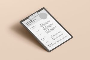 Resume Paper Mockup A4