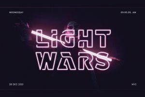 Retake – Outline Neon Font – Techno Scifi Sans