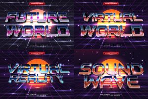 retro 80s futuristic text effect vol.1