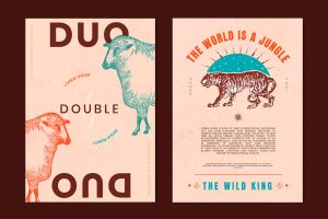 Retro animal poster template