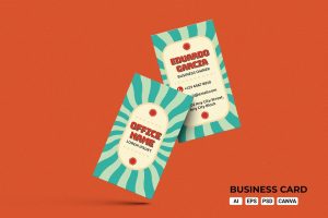Retro Business Card Portrait Template