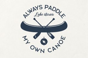 Retro Canoe T-Shirt Design with Adventure Quote