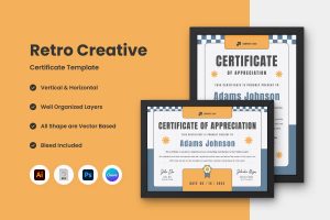 Retro Creative Certificate Template V4