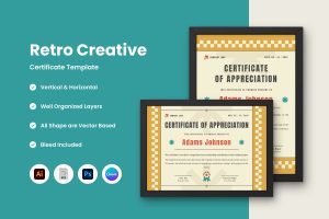 Retro Creative Certificate Template V5