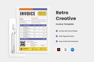 Retro Creative Invoice Template V9