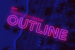 Retro Neon Font – Outline Style