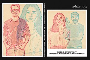 Retro Overprint  for Square and Poster Effect