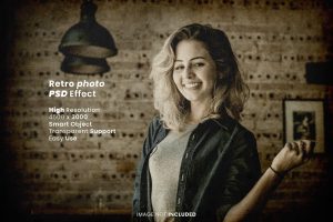 Retro photo style photoshop effect
