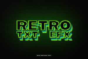 Retro Pixel Text and Logo Effect