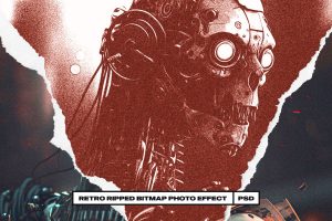 Retro Ripped Bitmap Photo Effect