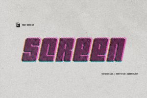 Retro Screen Print Text Effect