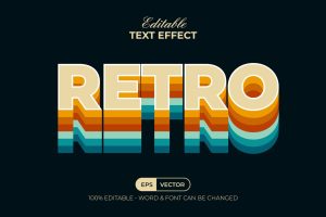 Retro Text Effect Colorful Layered Style