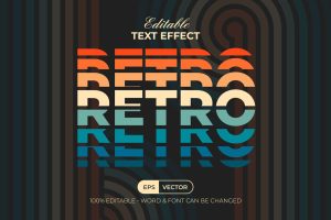 Retro Text Effect Layered Color Style