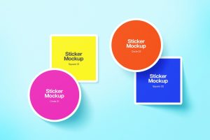 Riso Print Sticker Mockup