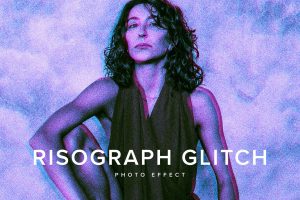 Risograph Glitch PSD Photo Effect