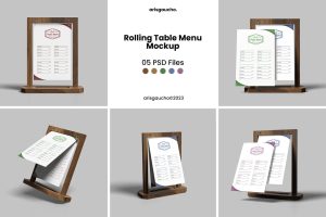 Rolling Table Menu Mockup