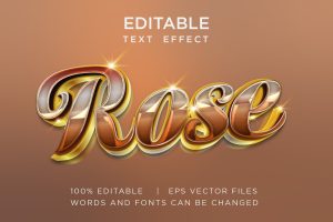 Rose Gold Editable Vector Text Effect