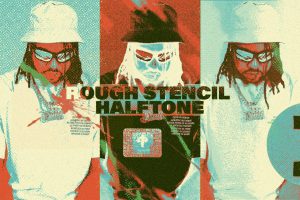 Rough Stencil Halftone Action Effect