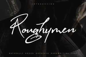Roughymen | Rough Drybrush Handwriting Font