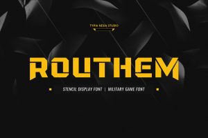 Rouhtem Stencil Display Sans – Military Game Font