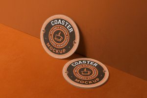 Round Coaster Mockup