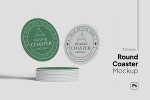 Round Coaster Mockup