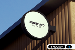 Round Signboard Mockup
