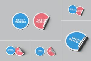 Round Sticker Mockups