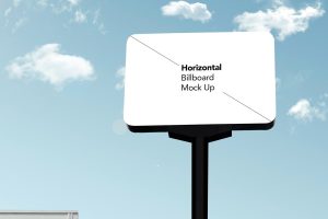Rounded Horizontal Billboard Mock Up