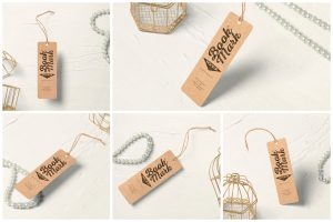 Rounded Kraft Paper Bookmark Mockups