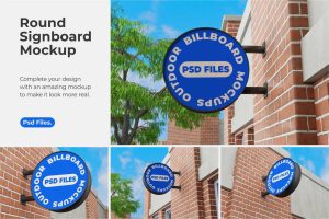 Rounded outdoor mockup board