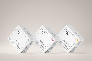Row Of Square Boxes Mockup