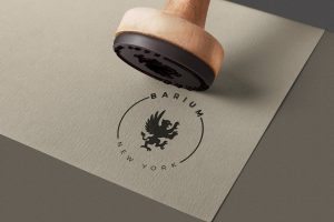 Rubber Stamp Logo Mockup