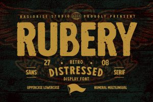 Rubery – Distressed Sans Serif Font
