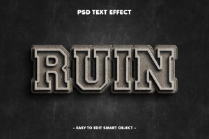 Ruin Grunge Texture Text Effect