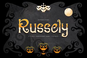 Russely – Curly Handrawn Halloween Font