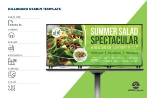 Salad Restaurant Billboard Template