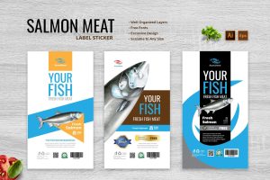 Salmon Fish Label Sticker
