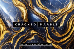 Sapphire & Gold Marble Textures